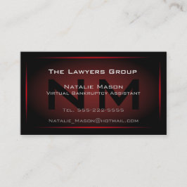 Black & Red Framed Monogram - Business Card Visitenkarte