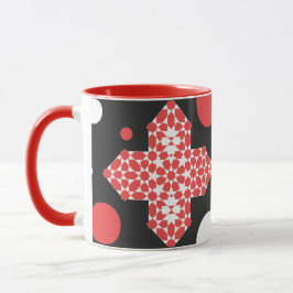 Black & Red Geometric Pattern Mug Tasse