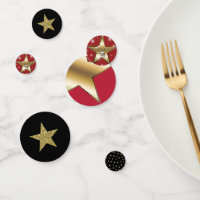Black Red Gold Glitzer Stars Hollywood Party