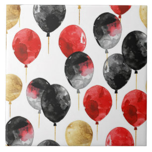 Black Red Gold Party Balloons Fliese