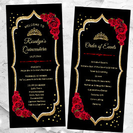 Black Red Gold Quinceanera Programm
