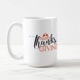 Black & Red Happy Thanksgiving Typografie Design Tasse