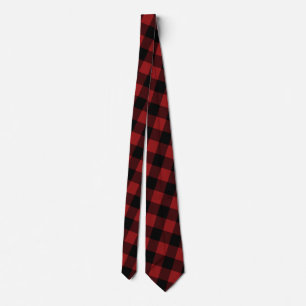 Black Red Kariert Karo Neck Tie - Buffalo Krawatte