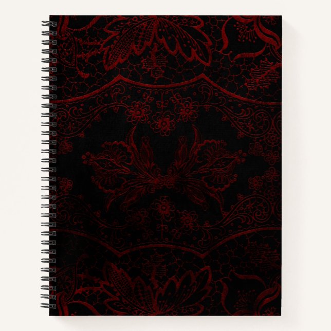 Black & Red Lace Gothic Notizbuch (Vorderseite)