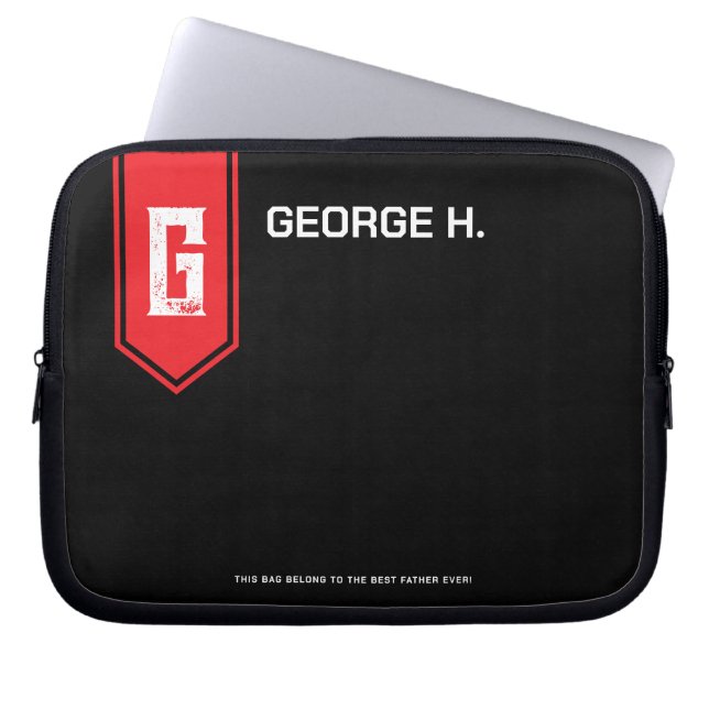 Black Red Laptop Case for Man (Vorderseite)