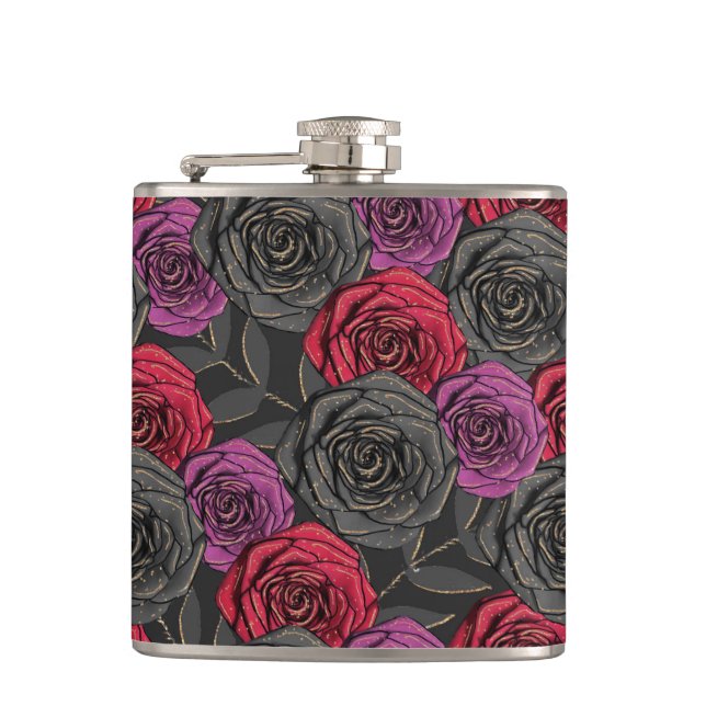 BLACK RED LILA HALLOWEEN ROSE FLACHMANN (Vorderseite)