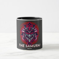 Black Red Minimalistisch Vintag The Samurai Tasse