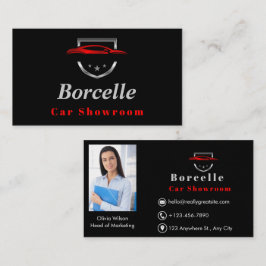 Black & Red Modern Car Showroom Business Card Visitenkarte