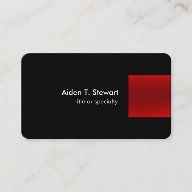 Black Red Modern Einzigartig Schlicht Trendy Beruf Visitenkarte (Vorderseite)