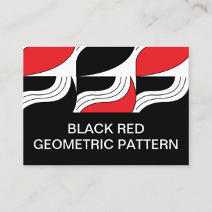 Black Red Modern Geometric Visitenkarte