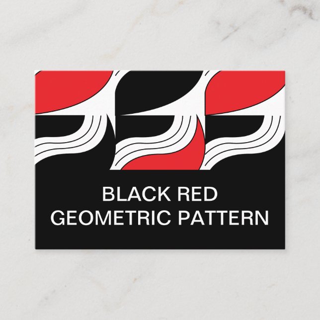 Black Red Modern Geometric Visitenkarte (Vorderseite)