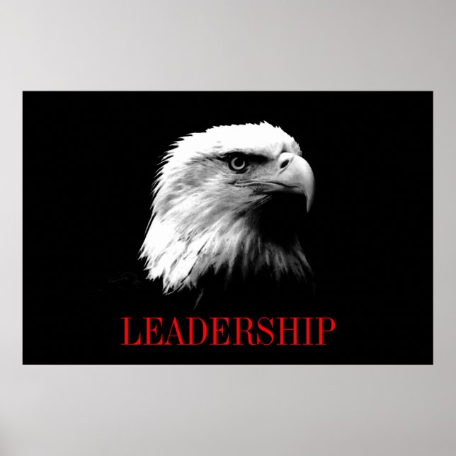 Black Red Motivational Leadership Poster de l'aigl (Devant)