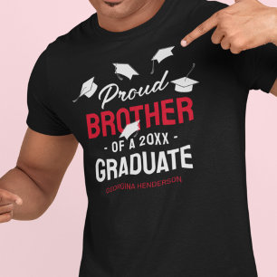 Black Red Proud Brother 2025 Graduate T-Shirt