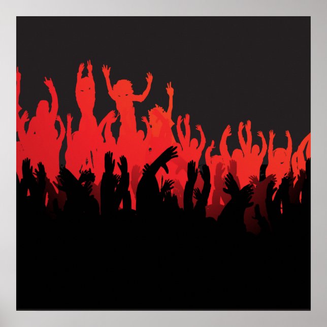Black Red Rave Dance Music Poster (Vorne)