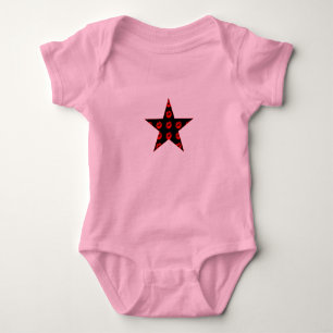 Black & Red Star von Kisses Baby Strampler