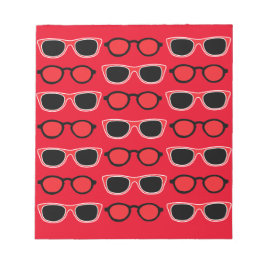 Black Red Sunglasses Pattern Notizblock