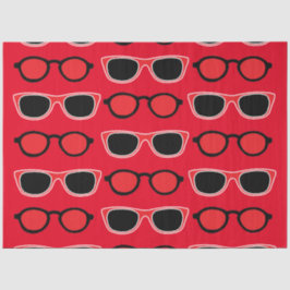 Black Red Sunglasses Pattern Seidenpapier