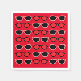 Black Red Sunglasses Summer Beach Pool Party Serviette