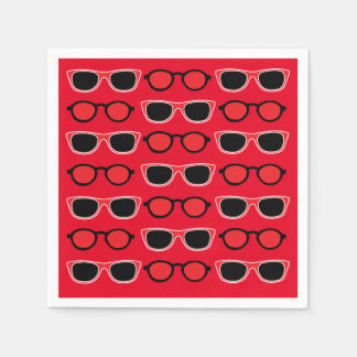 Black Red Sunglasses Summer Beach Pool Party Serviette