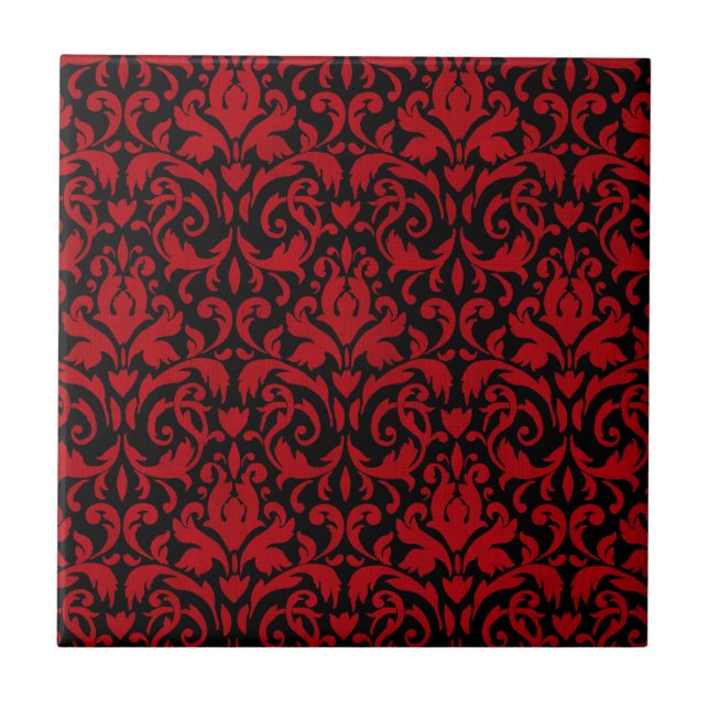 BLACK-RED-SWIRLY FLIESE (Vorderseite)