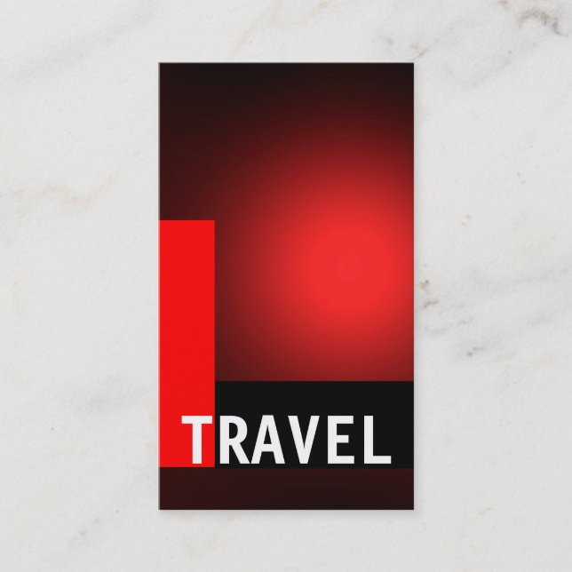 Black Red Travel Agent Business Card Visitenkarte (Vorderseite)