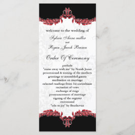Black Red Wedding Programm
