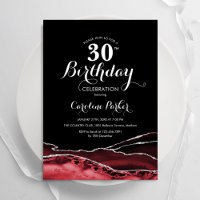 Black Red White Agate 30. Geburtstag