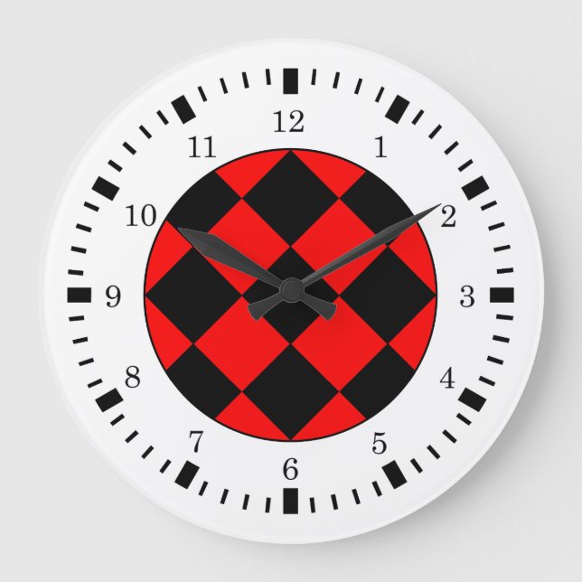 Black Red White Couche Thème Mur Horloge (Recto)