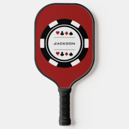 Black Red White Las Vegas Casino Poker Pickleball Schläger