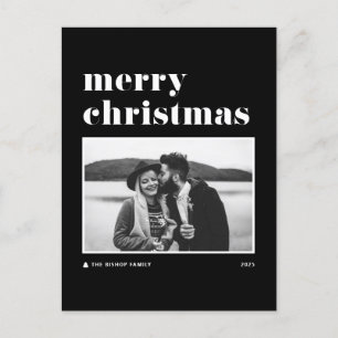 Black Retro Bold Typografy Foto Frohe Weihnachten