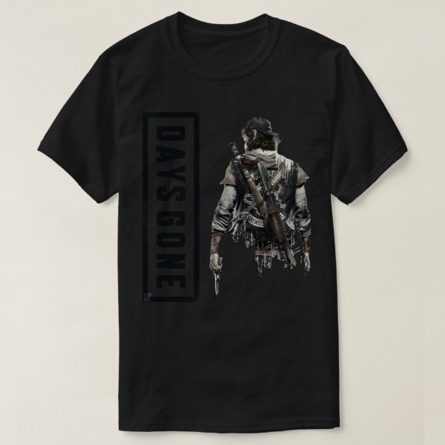 Black Retro Days Gone Vest Vest Vathage bieten Fot T-Shirt (Design vorne)