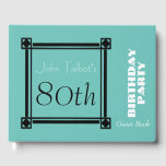 Black Retro Frame 70th Birthday Party Gästebuch<br><div class="desc">Vintager Retro-Stil für dieses anpassbare 70. Geburtstags-Gästebuch mit schwarzem Rahmen und leichtem Schlagschatten. Sie können den Hintergrund und den Text (Schriftart,  Farbe,  Größe und Position) leicht ändern,  indem Sie auf die Schaltfläche Anpassen klicken. Erhältlich in Geburtstagsbinde und Gästebuch (Spiralheft). Den Geburtstag Save the Date erreichen.</div>