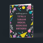 Black Retro Funny 80er Slang Geburtstagskarte Karte<br><div class="desc">Schicken Sie Ihren Kopf diese lustige,  farbenfrohe Geburtstagskarte und lass ihnen zu wissen,  wie cool,  radikal,  bodacious,  tubulös und phantastisch von einer Person sie sind. Wörter sind personalisierbar,  um die individuelle Anpassung für Ihren ganz persönlichen Partner zu erleichtern.</div>