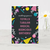 Black Retro Funny 80s Slang carte d'anniversaire