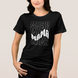 Black Retro Groovy Niedlich Mama Mütter Day Mama Tri-Blend Shirt