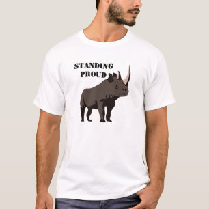 Black Rhino Stehend Proud T-Shirt
