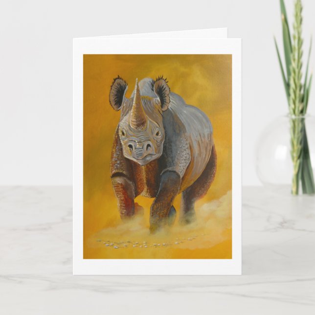 Black Rhino Studie Geburtskarte Karte (Vorderseite)