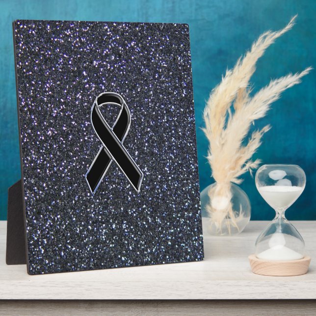 Black Ribbon Decor Fotoplatte (Seite)