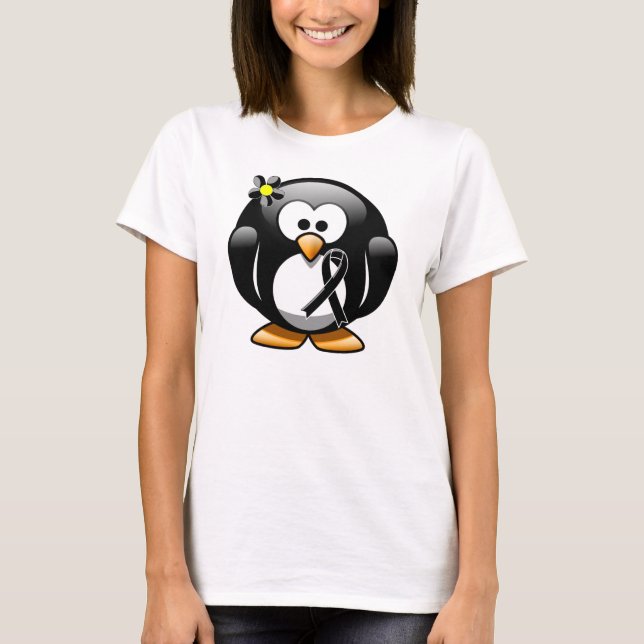 Black Ribbon Penguin T-Shirt (Vorderseite)