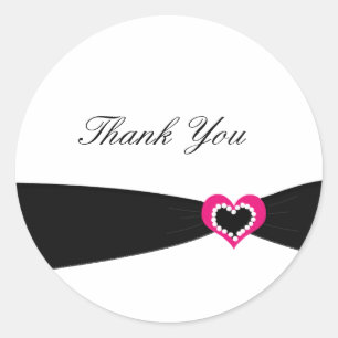 Black Ribbon Vielen Dank Runder Aufkleber