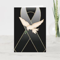 Black Ribbon w Taube Awareness Blank Greeting Card