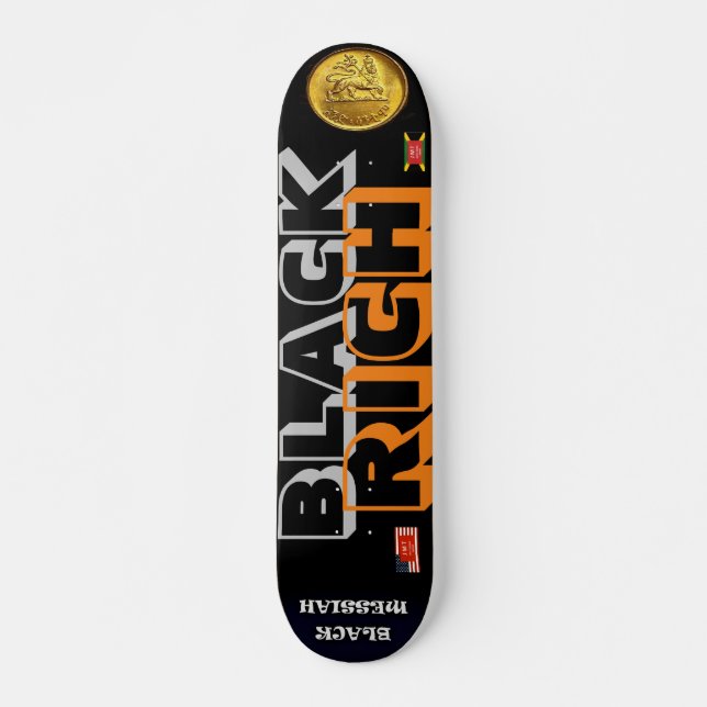 BLACK RICH  OFFICIAL 7 3/4" Skateboard Deck (Vorne)