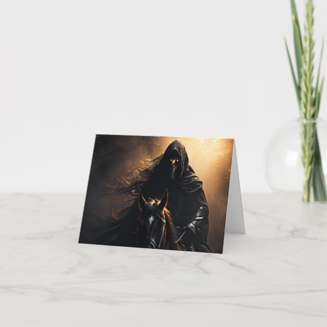 Black Rider Halloween Feiertagskarte (Vorderseite)
