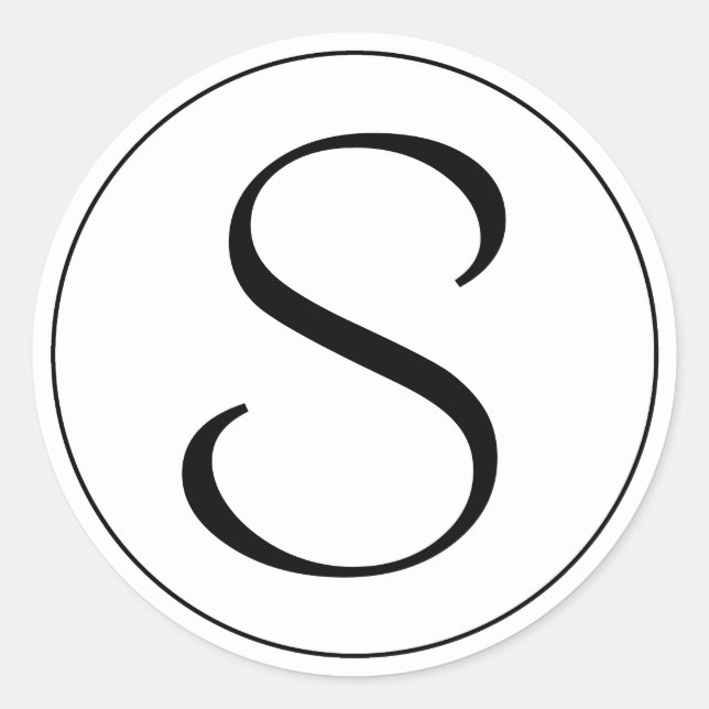 Black Ring Bernhard Tango Monogram Runder Aufkleber (Vorderseite)