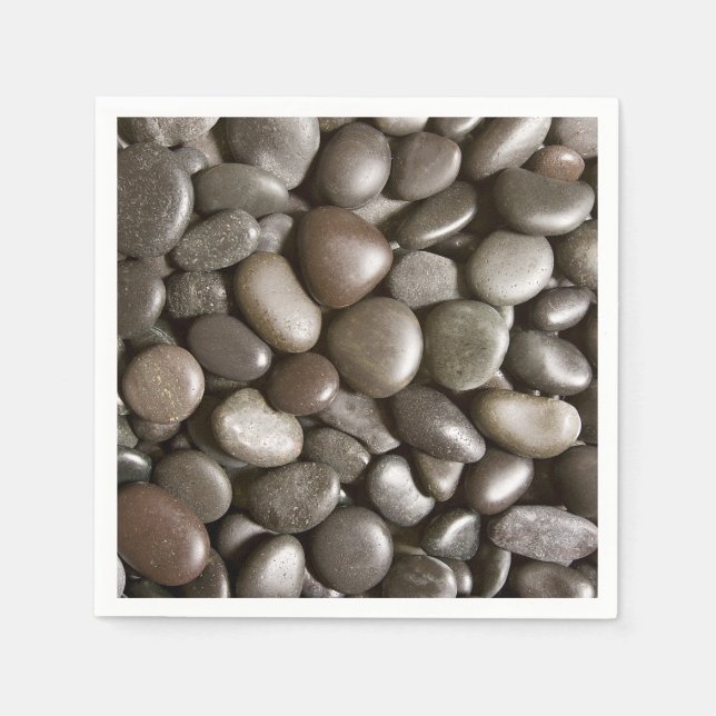 Black River Rock Nature Zen Pebble Serviette (Vorderseite)