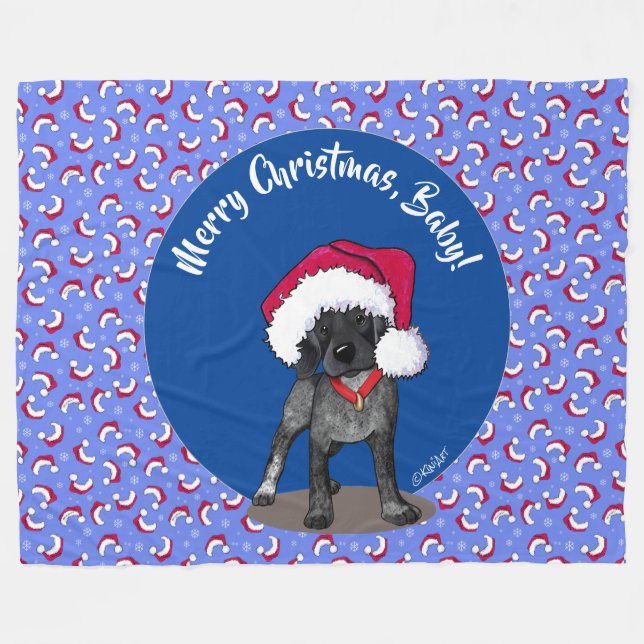 Black Roan Brittany Fleece Blanket (Vorderseite (Horizontal))