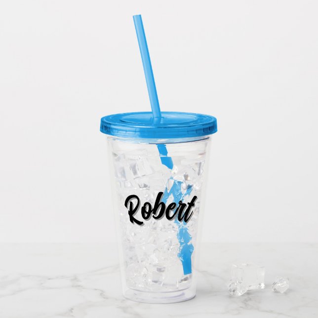 Black Robert Name Mit Schlagschatten, Acryltrinkbecher (Vorderseite Ice)
