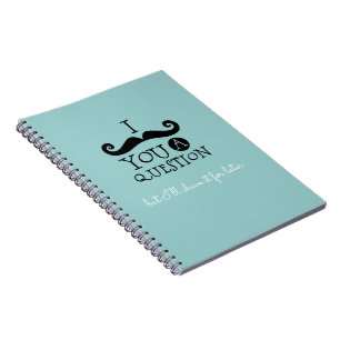 Black Robin Egg Blue Mustache Spaß Notizblock