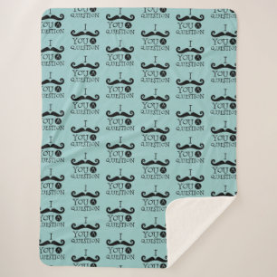 Black Robin Egg Blue Mustache Spaß Sherpadecke