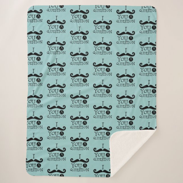 Black Robin Egg Blue Mustache Spaß Sherpadecke (Vorderseite)